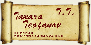 Tamara Teofanov vizit kartica